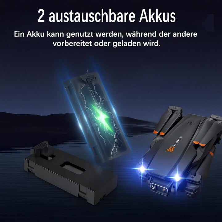 Drohne mit Kamera 4K für Anfänger, Kinder und Erwachsene, Mini Drohne mit WiFi, 2 Akkus, Ein-Knopf S