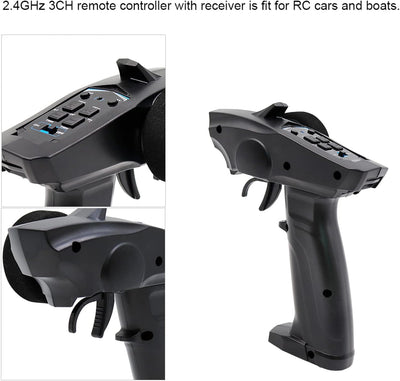2,4 GHz 3CH Funksender 3 Kanäle Fernbedienung mit Empfänger Racing 91803G-VT für RC Car Boat