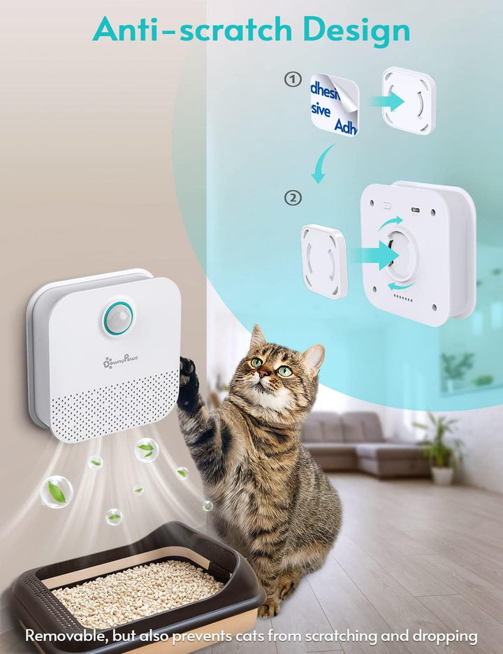 DownyPaws Katzenstreu-Geruchsbeseitiger, Katzentoiletten-Desodorierer für alle Arten von Katzentoile