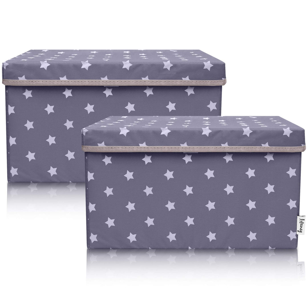 LIFENEY 2-Set Aufbewahrungsbox Kinder (37x25x21cm) I Aufbewahrungskorb für Kinderzimmer und Wohnbere