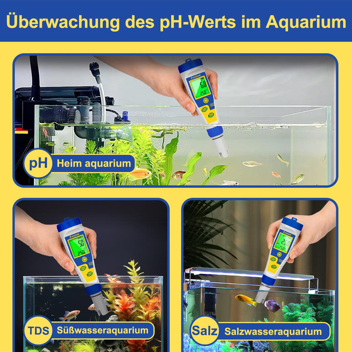 UIUZMAR Salzgehalt Messgerät für Poolwasser, Digitales pH und Salzmessgerät für Pool, Grösserer Bild