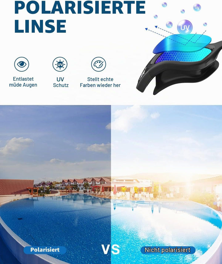 ZIONOR G1 NEW Polarisierte Schwimmbrille für Erwachsene Damen Herren – Beschlagfrei, 100% UV-Schutz,