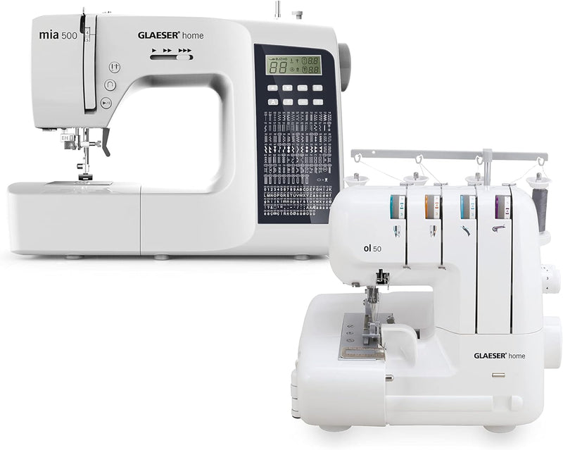 GLAESERhome Nähmaschinen Bundle | Anfänger Nähmaschine & Overlock Nähmaschine | Einfache Handhabung