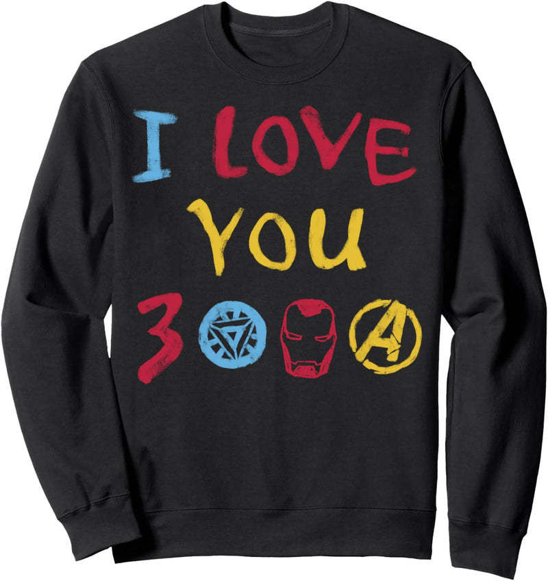 Marvel Avengers Endgame I Love You 300 Colorful Text Logo Sweatshirt