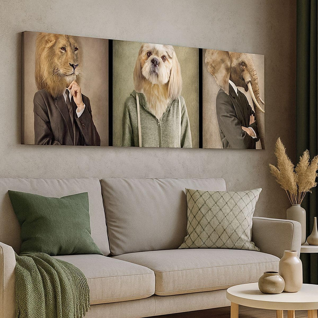 Panorama Bilder auf Leinwand 100x40cm Leinwandbild Tier Abstraktion Gross Wanddeko Bild Schlafzimmer