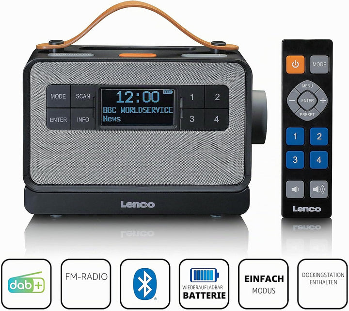 Lenco PDR-065 Demenz und Alzheimers tragbares DAB+ Radio - Bluetooth - FM Radio - einfacher und norm