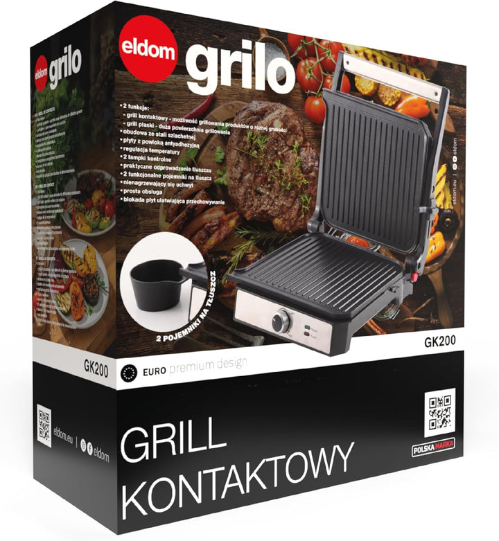 Kontaktgrill 2000W, Elektrogrill 2in1 Kontaktgrill & Tischgrill, Panini Grill mit Antihaftplatten, T