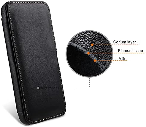 STILGUT Book Case kompatibel mit iPhone 13 Mini (5.4“) Hülle aus Leder mit Clip-Verschluss, Klapphül