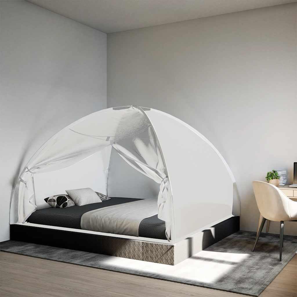 vidaXL Moskito-Netzzelt Mongolisch 220 Mesh Weiss 200x180x135 cm, Moskito Netz, faltbares Moskitonet