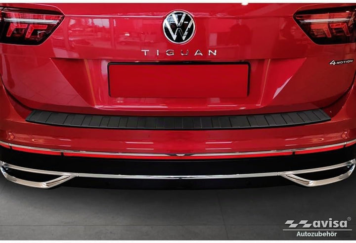 Avisa Matt-Schwarz Edelstahl Heckstossstangenschutz kompatibel mit Volkswagen Tiguan II / Allspace i