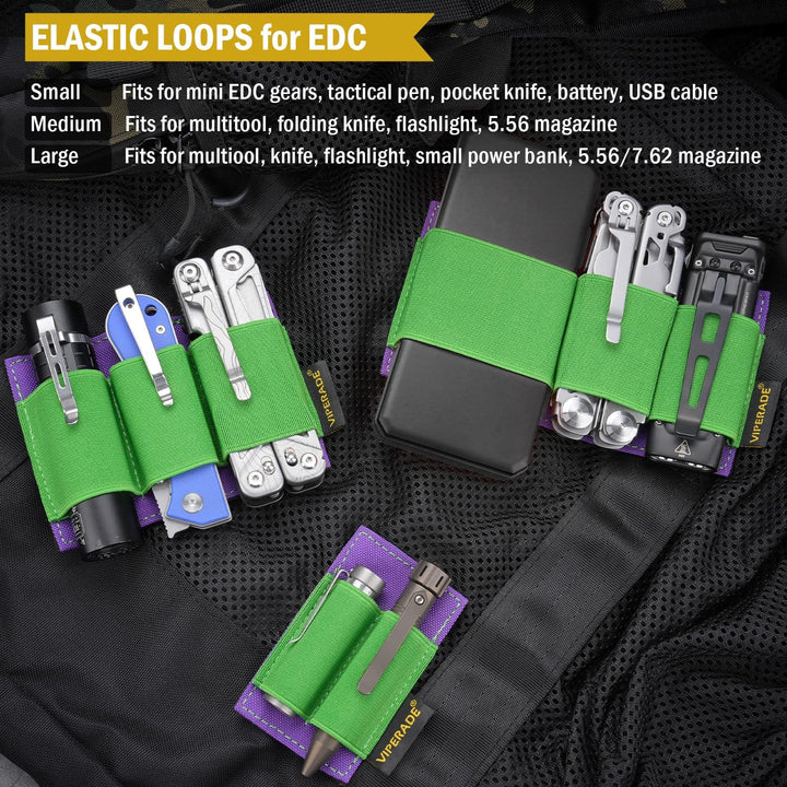 VIPERADE PL6 Elastischer EDC Organiser Klein Klett Organizer Insert,Modulare Elastische Schleife Pan