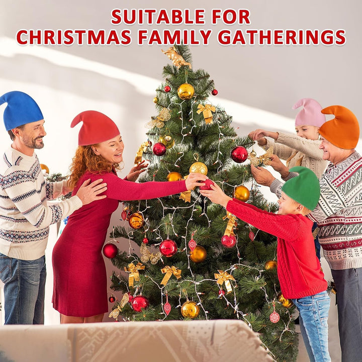 6 Stück Zwergenmütze für Erwachsene, Bunte Wichtelmützen Weihnachtsmann Zipfelmütze Zwerge Kostüm Gr