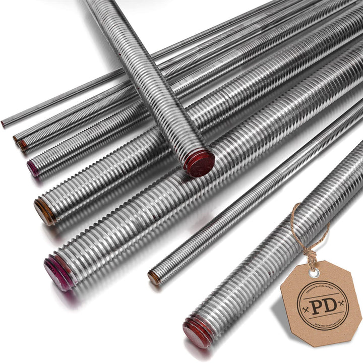 PD® Gewindestangen M12 Edelstahl A4 V4A (DIN 976 / DIN 975) | 1 Meter Gewindestab mit Regelgewinde |