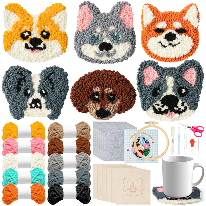 Craft Punch Needle Untersetzer Kit DIY Needle Punch Handwerk Stickerei Kit für Anfänger einfach Filz
