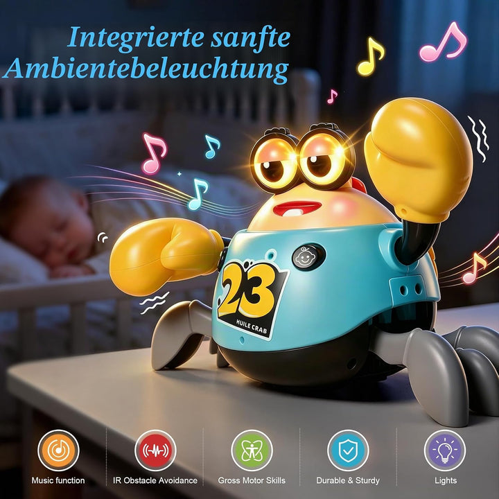 KETIEE Krabbe Baby Spielzeug 6-12 Monate, Interaktives Krabbelspielzeug, Automatisch Hindernissen Au