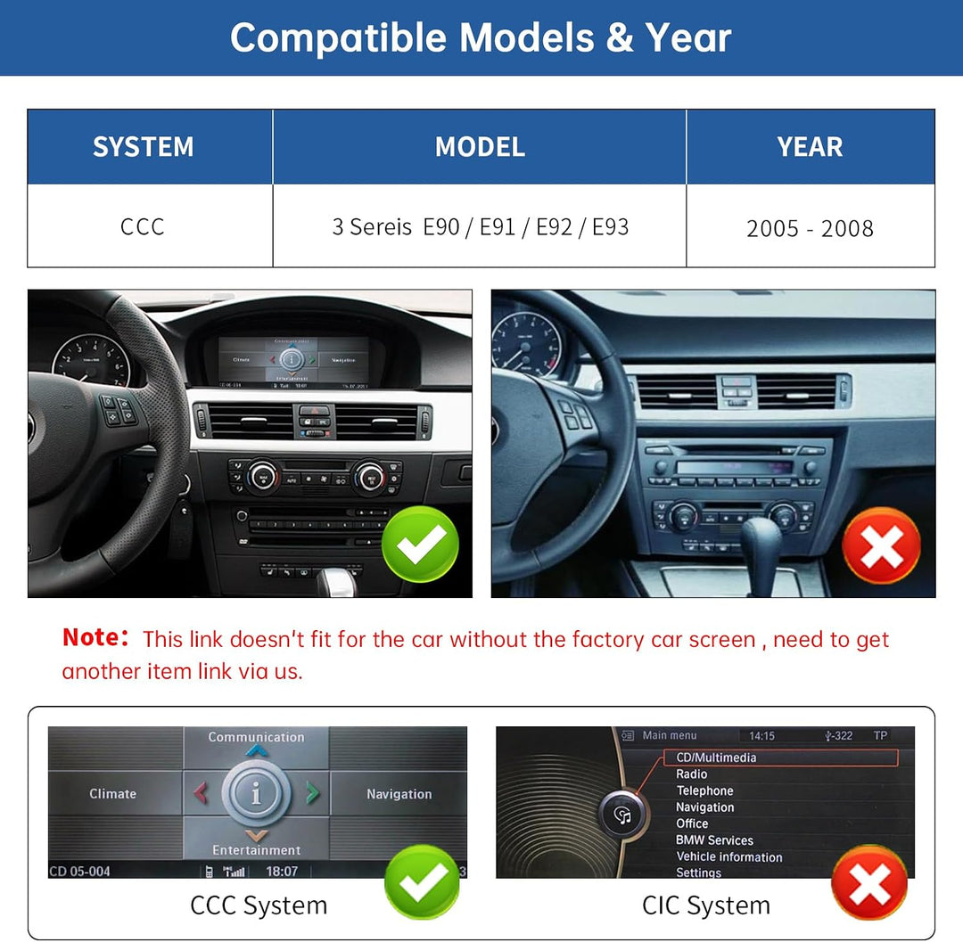Road Top 12,3 Zoll Ultraschmaler Autoradio Carplay für BMW 3er mit CCC | für BMW 3er E90/E91/E92/E93