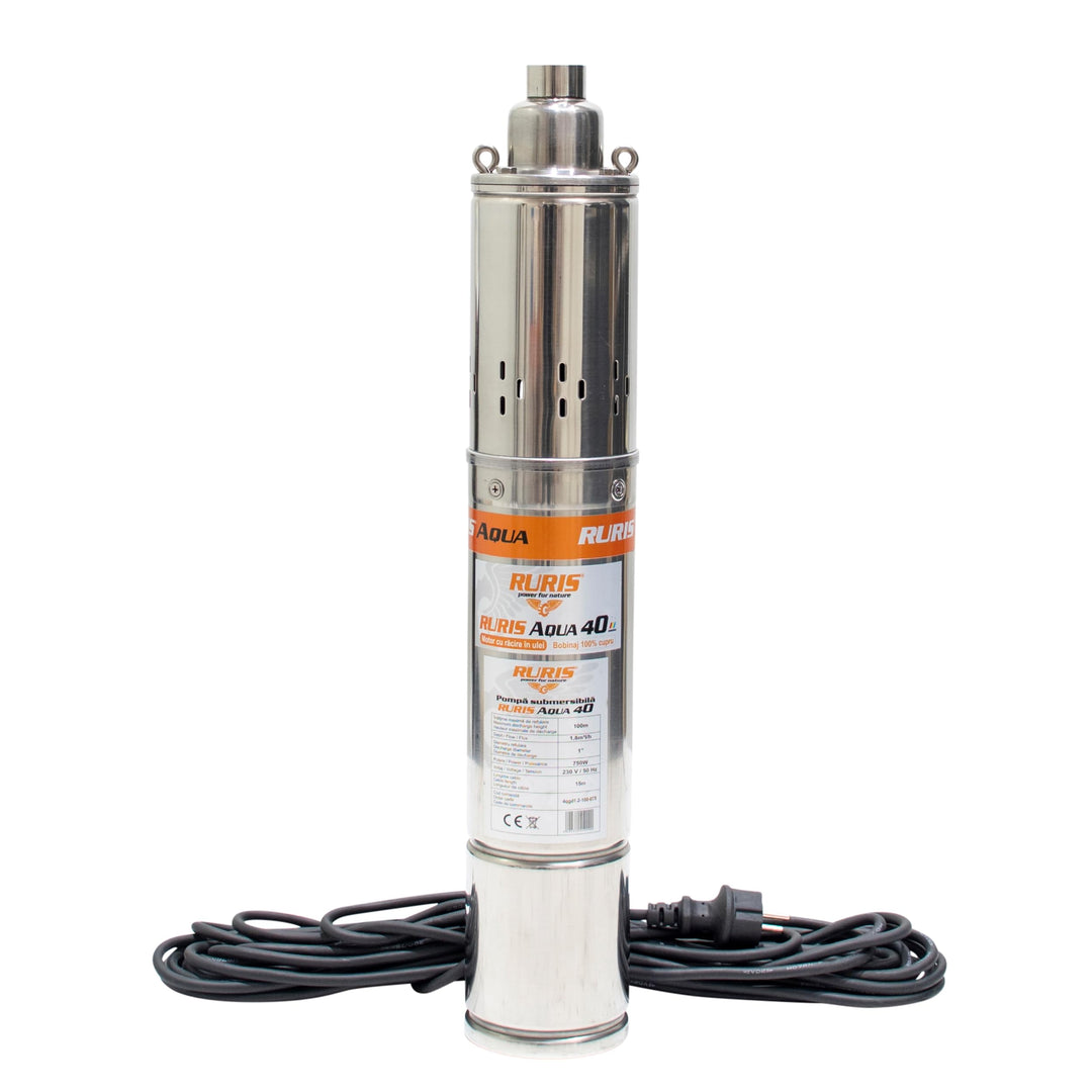 RURIS POWER FOR NATURE Tauchpumpe Aqua 40, 750 W, Durchflussmenge 1880 l/h, Höhe max. 100 m, Kabel 1