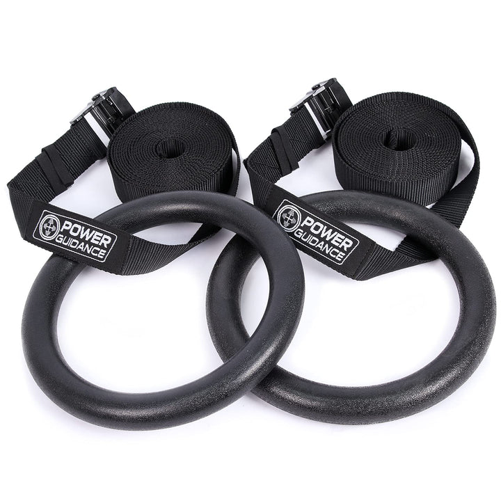 POWER GUIDANCE Turnringe aus mit verstellbaren Schnallenriemen, gymnastikringe für Home Gym, Outdoor