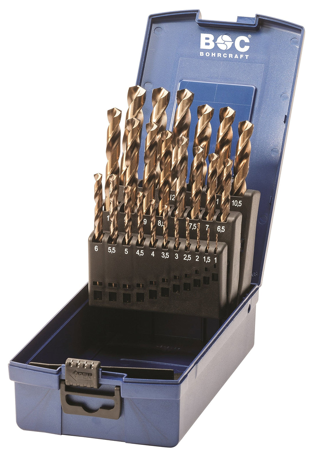 HSS-E DIN 338 kobalt Typ N in ABS-Box 25-tlg. 1,0-13,0 x 0,5 mm stg. / KE13