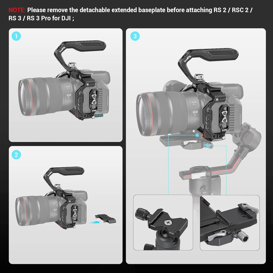 SMALLRIG R5 C Camera Cage Handheld Kit für Canon R5 C mit Oberem Griff, Full Cage, HDMI & USB-C Kabe