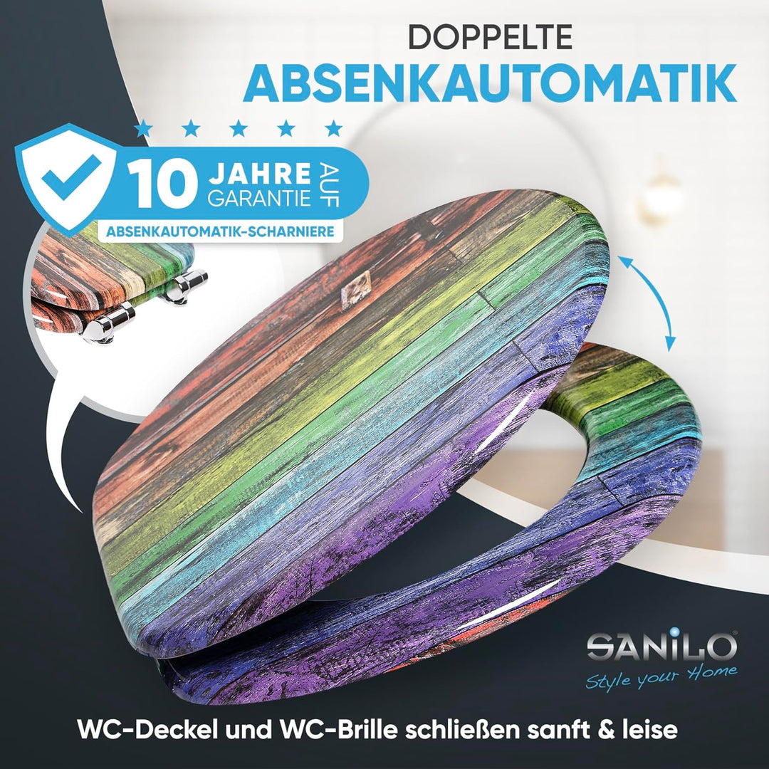 Sanilo WC Sitz mit Absenkautomatik, viele schöne Holz Toilettendeckel zur Auswahl, hochwertige und s