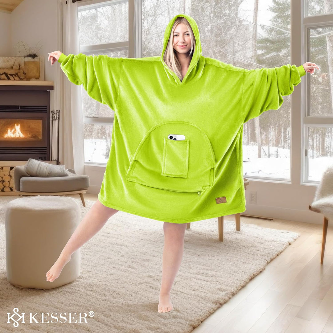 KESSER® Hoodie Decke Kuscheldecke mit Ärmeln Deckenpullover Vielseitig Tragbare Decke zum Anziehen f