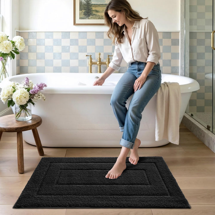DEXI Badteppich rutschfeste,weicher Badezimmerteppich Wasserabsorbierend Badematte maschinenwaschbar