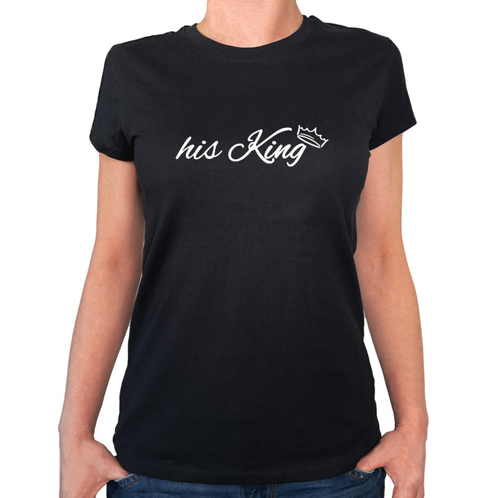huuraa Damen T-Shirt his King Krone Bio Baumwolle Fairtrade Oberteil Grösse XS-XXL mit Motiv Hochzei