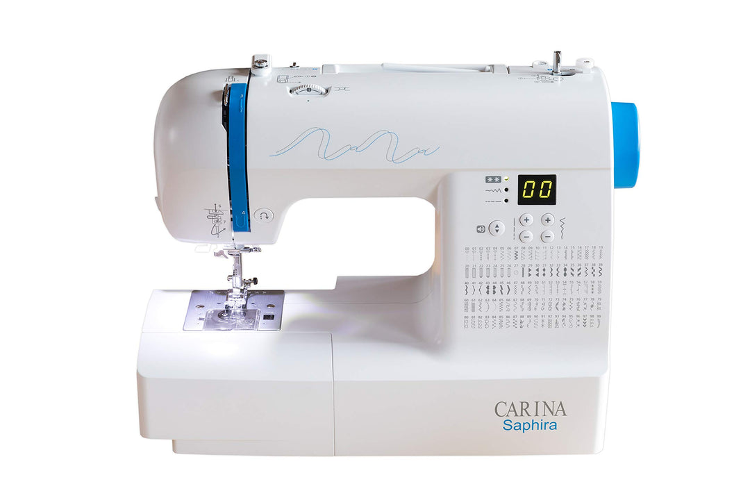 Nähmaschine Carina Saphira absolut Professional | Freiarm, Einfädelautomatik, Fadenabschneider, LED-