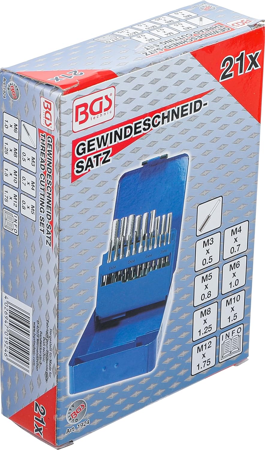 BGS 1924 | Gewindeschneid-Satz | M3 - M12 | 21-tlg.