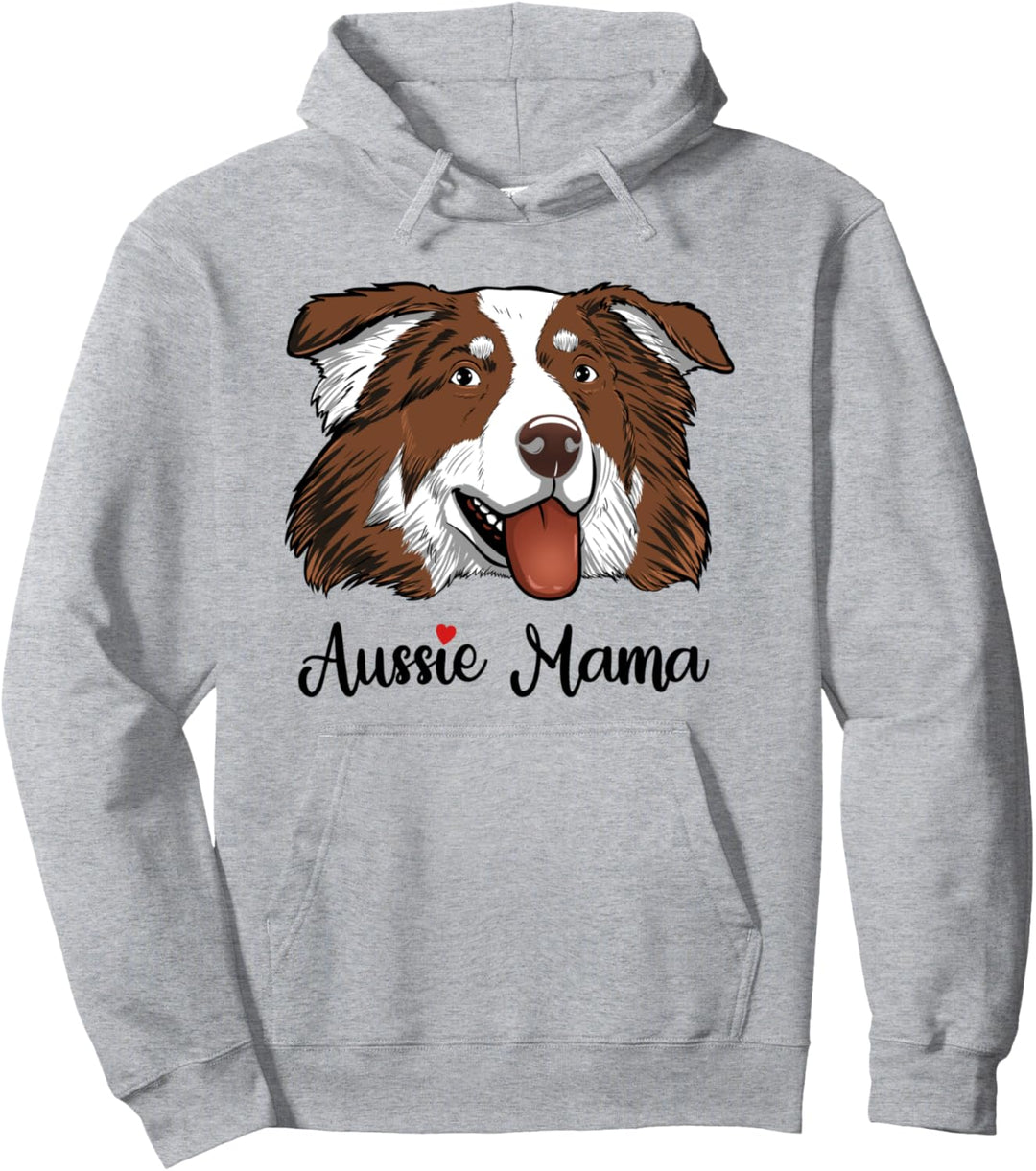 Red Tri Aussie Mama Aussie Hund Australian Shepherd Pullover Hoodie