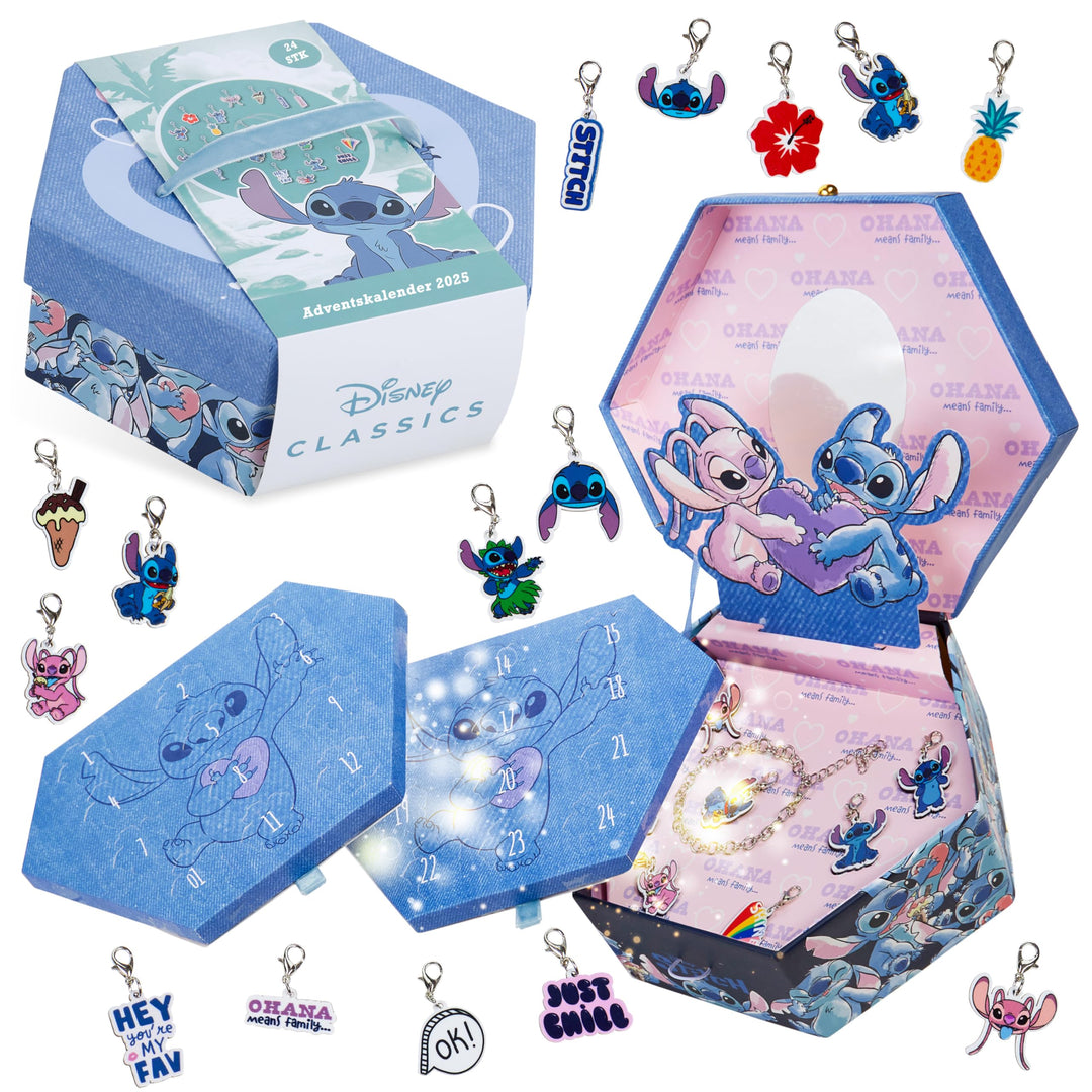 Disney Stitch Adventskalender 2023, Mädchen Charm Armband Weihnachten Countdown Kalender (Stitch Jew