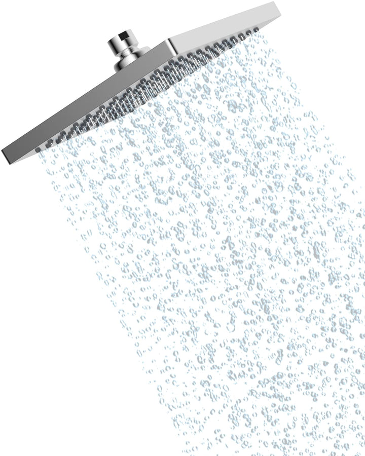 Hibbent Regenbrause Duschkopf(250 * 250MM),Edelstahl Regenduschkopf,Eckig Einbauduschköpfe,Spardusch
