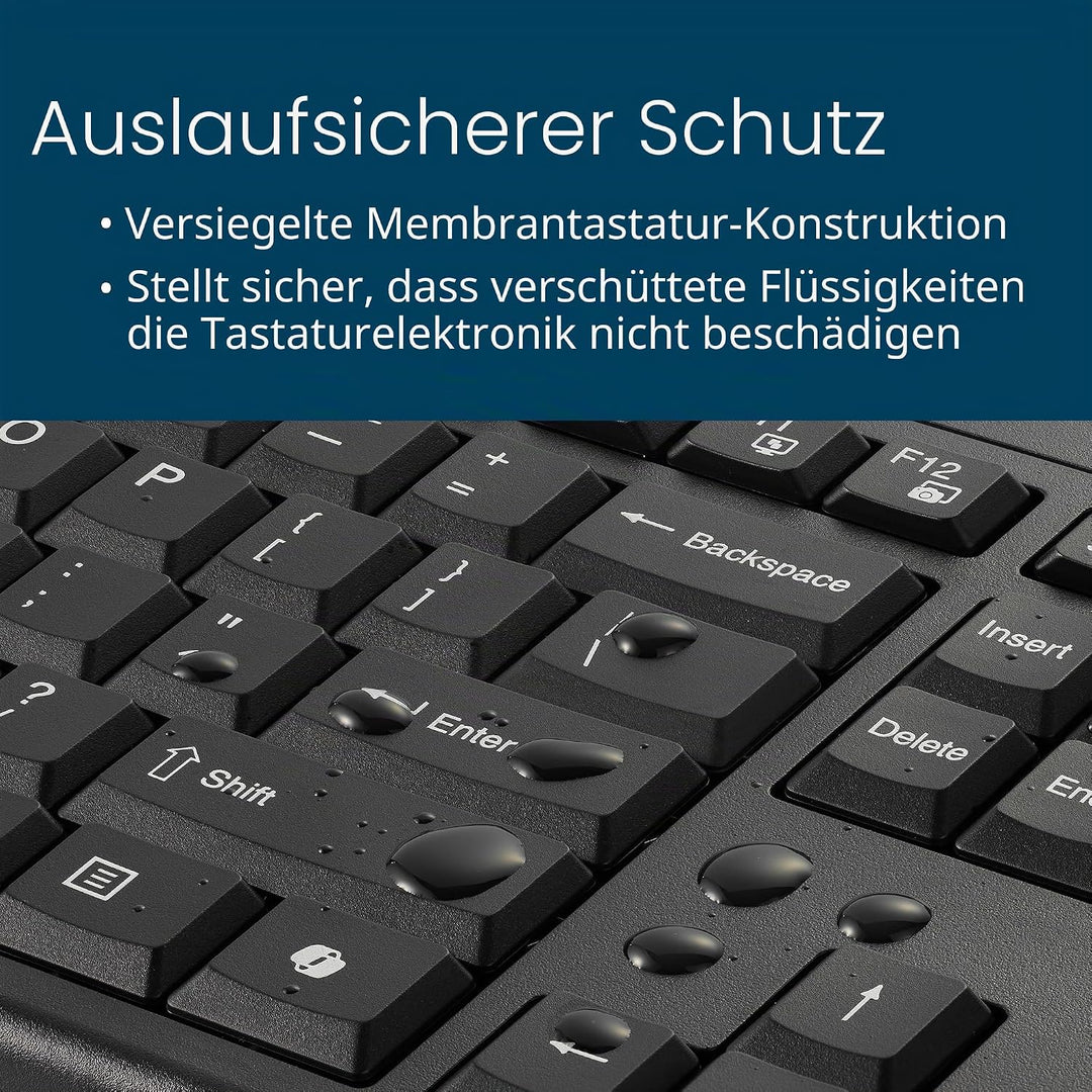 Kensington KM270 EQ Set Wiederaufladbare kabellose Full-Size Tastatur und beidhändige geräuschlose M