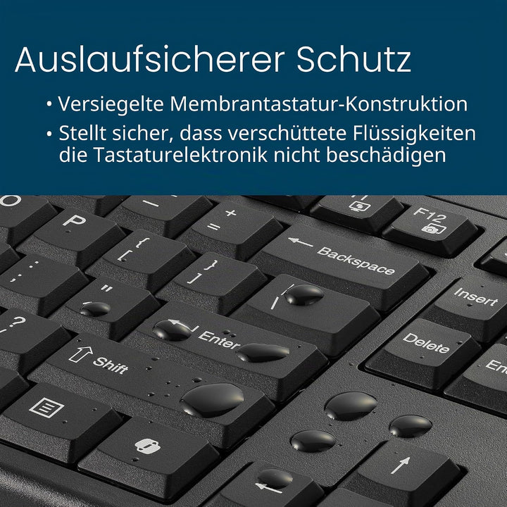 Kensington KM270 EQ Set Wiederaufladbare kabellose Full-Size Tastatur und beidhändige geräuschlose M