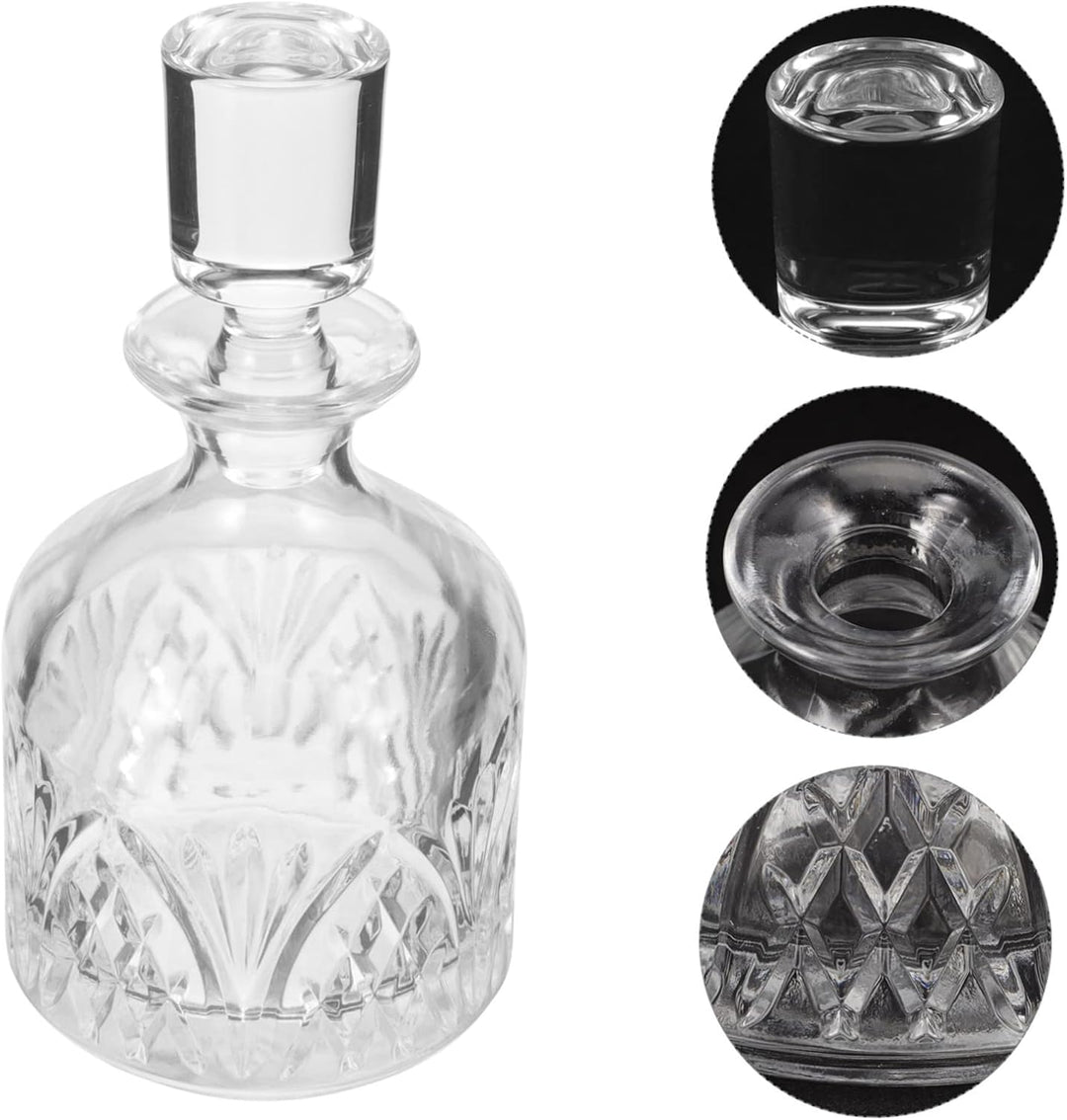 MAGICLULU Whisky Karaffe Glas Mit Elegantem Glasverschluss Transparenter Dekanter Für Brandy Whiskey