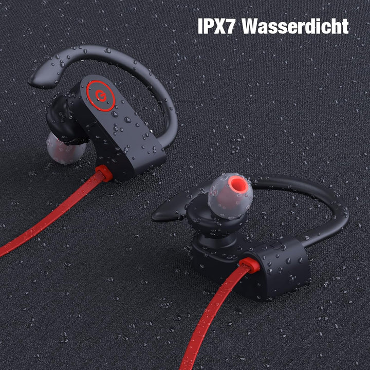 Bluetooth Kopfhörer, Kabellose Bluetooth 5.3 Sport-Kopfhörer mit IPX7 Wasserschutz für Joggen und Tr