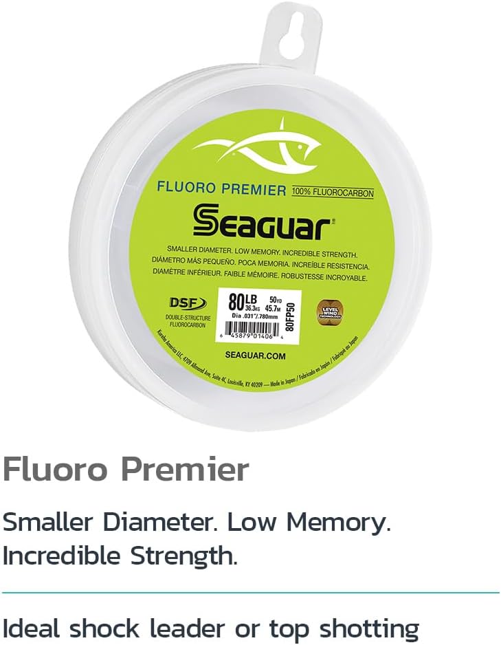 Seaguar Fluoro Premier 50-Pounds/50-Yards, 50-Pounds/50-Yards