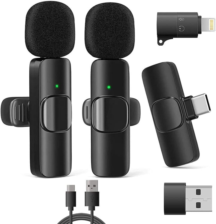 Kabelloses Lavalier-Mikrofon, universell, (Android, PC, Apple) – Clip für Interviews Youtube Faceboo