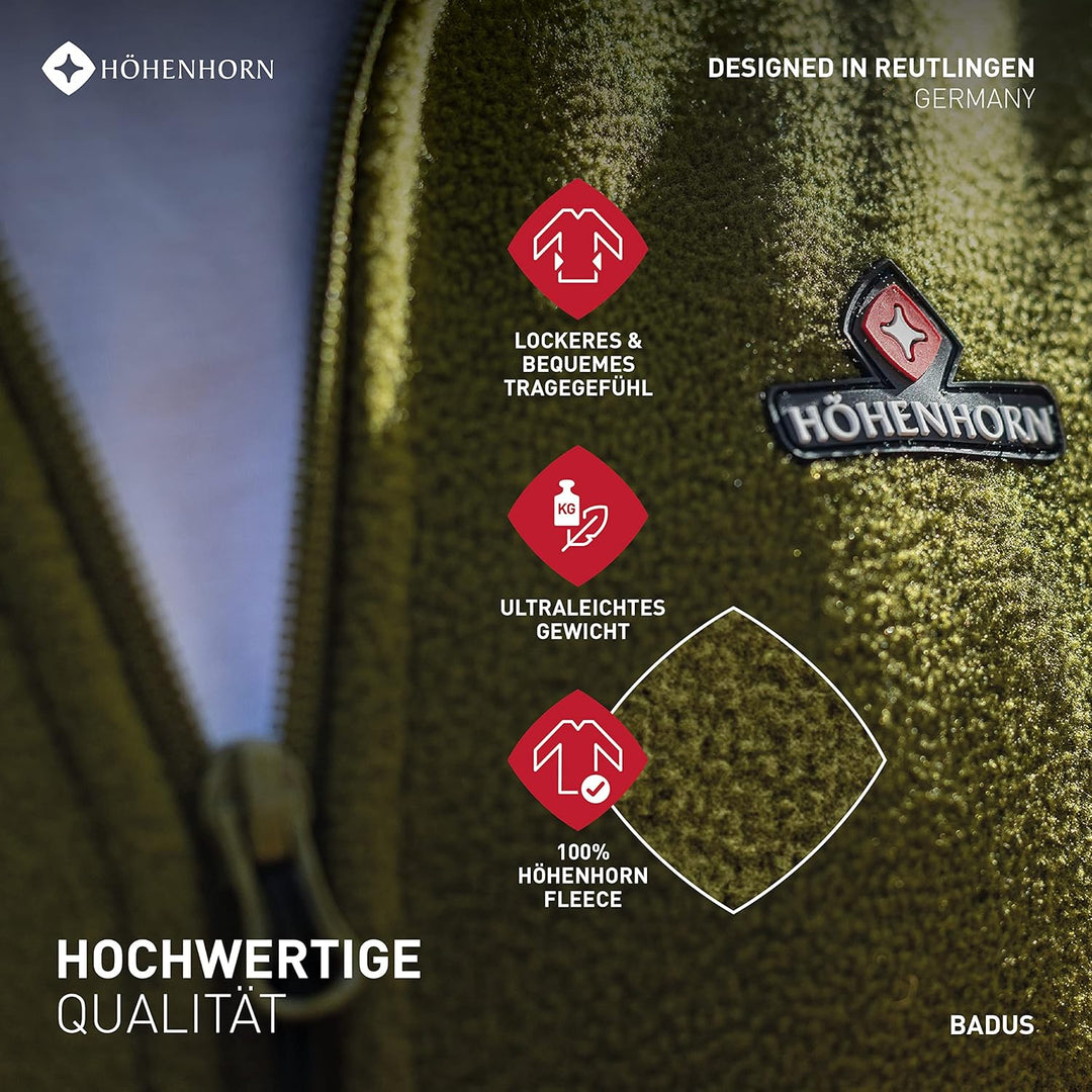 Höhenhorn Badus Herren Fleece Jacke Microfleece Full Zip Troyer Outdoor Wander Trekking S Midnight-B