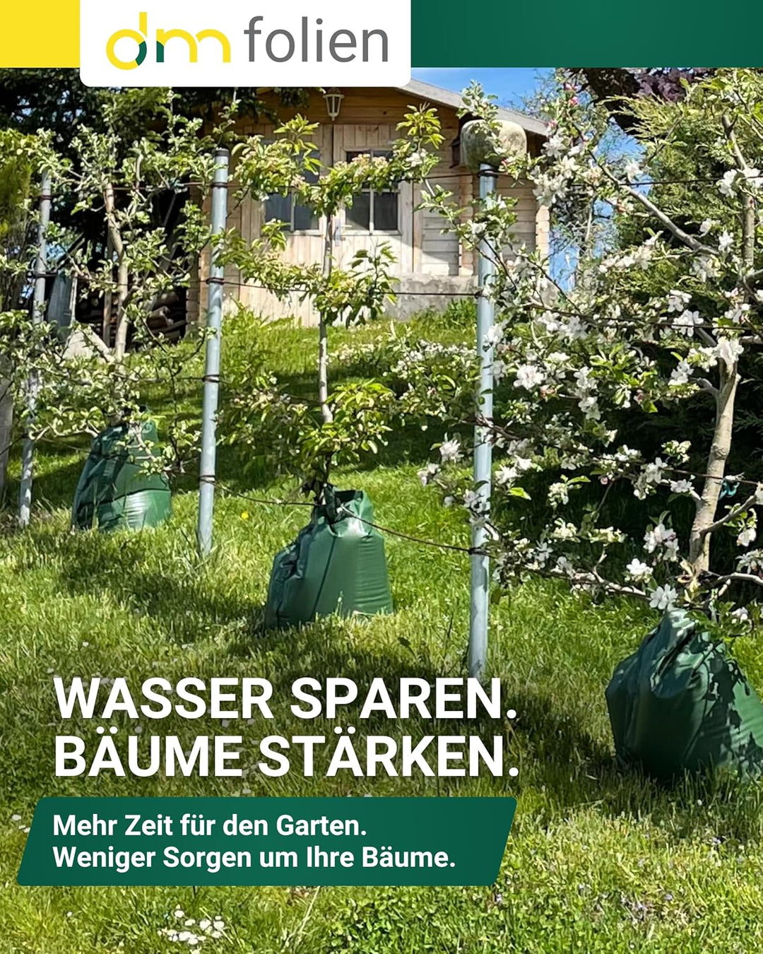 dm-folien Baumbewässerungsbeutel mit Schloss I 75 Liter I 1 Stück I Bewässerungssack aus robustem PV