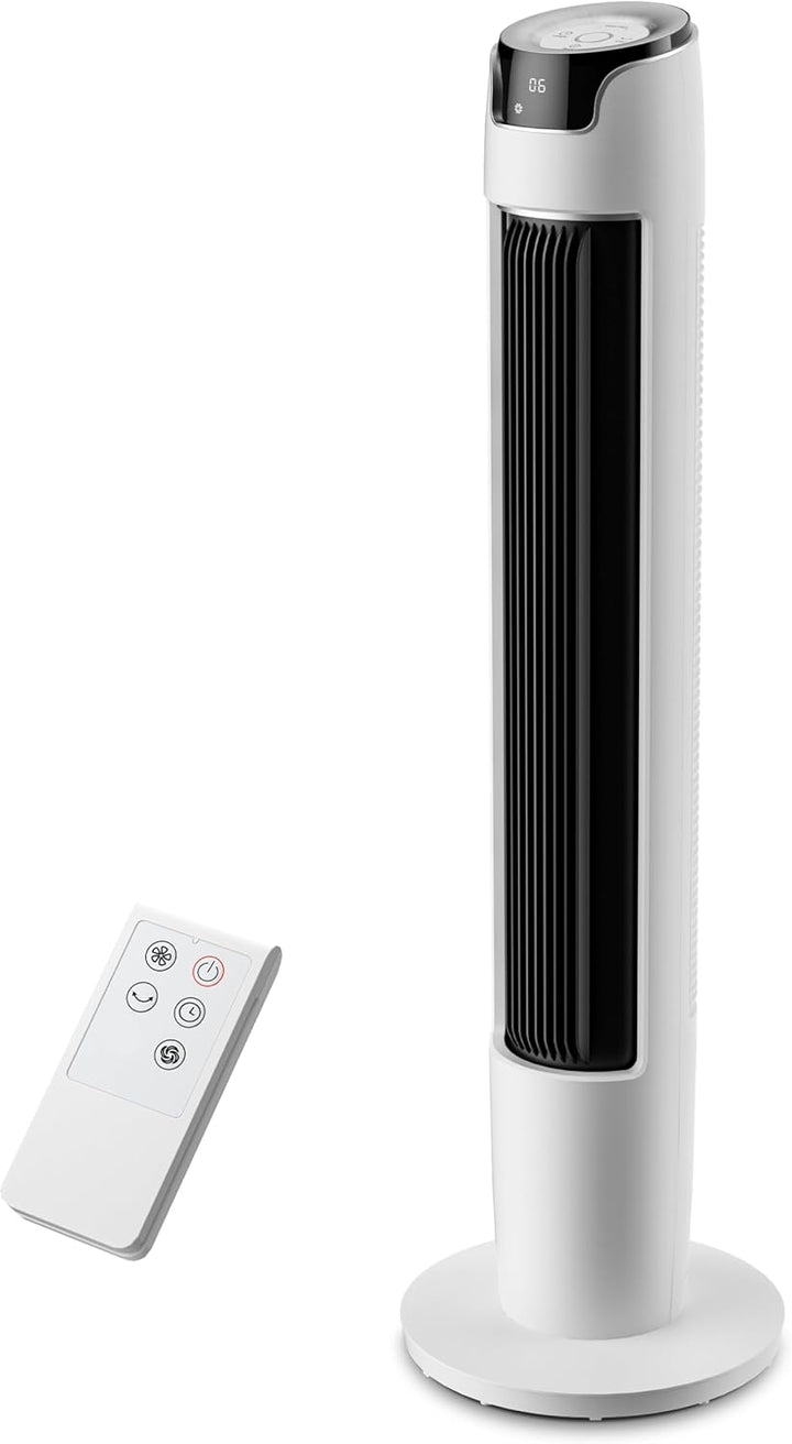 Midea FZ10-16AR Turmventilator mit Fernbedienung 110 cm,Standventilator mit Oszilation 60°,6 Geschwi
