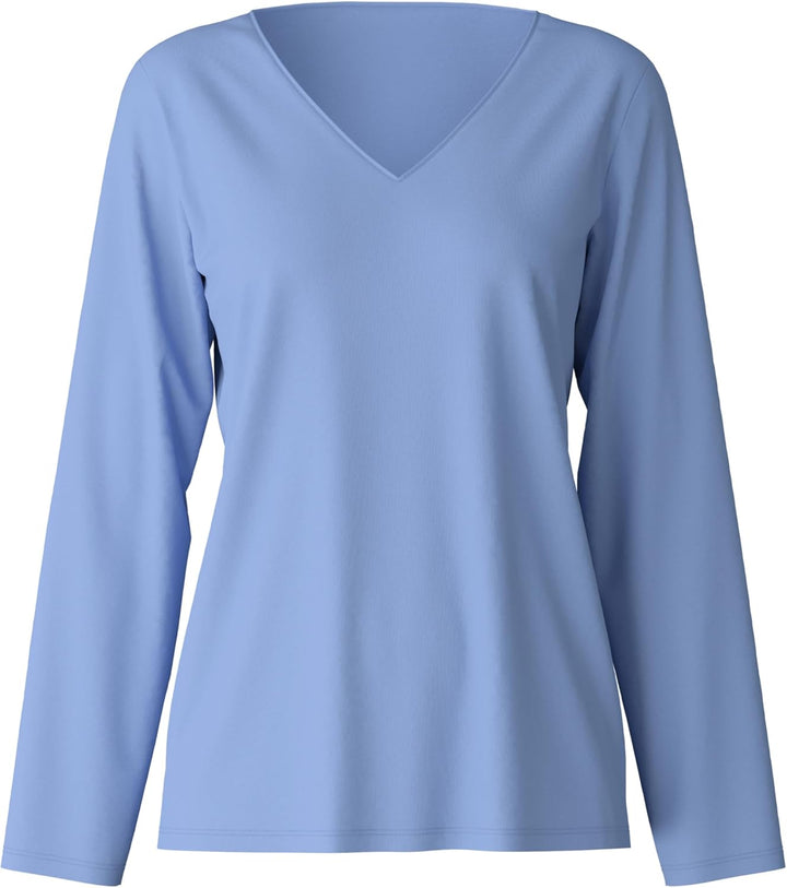 CALIDA Favourites Langarmshirt Damen, aus 100% Baumwolle, Dicker, wärmender Stoff 40-42 Hydrangea Bl