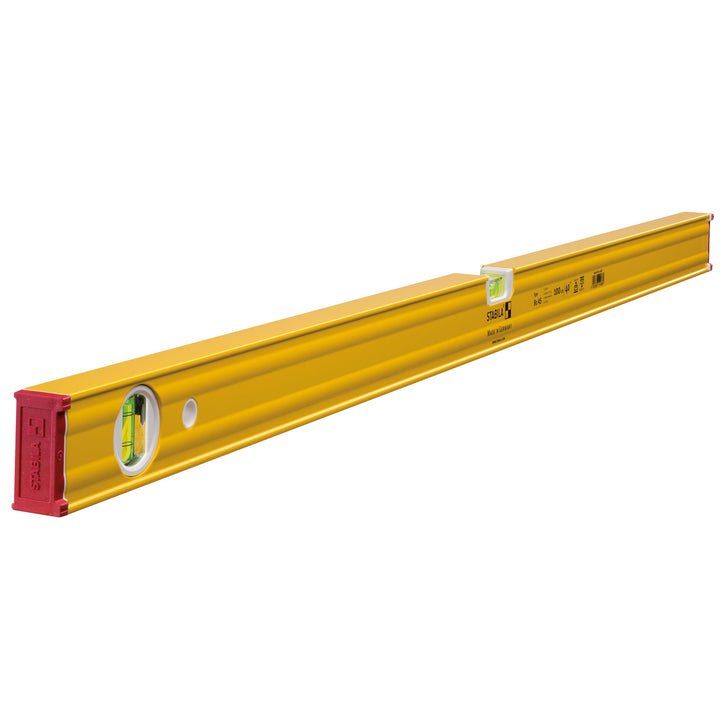 STABILA Wasserwaage Type 80 AS, 100 cm, verstärktes Alu-Profil, 1 Horizontal-Libelle, 1 Vertikal-Lib