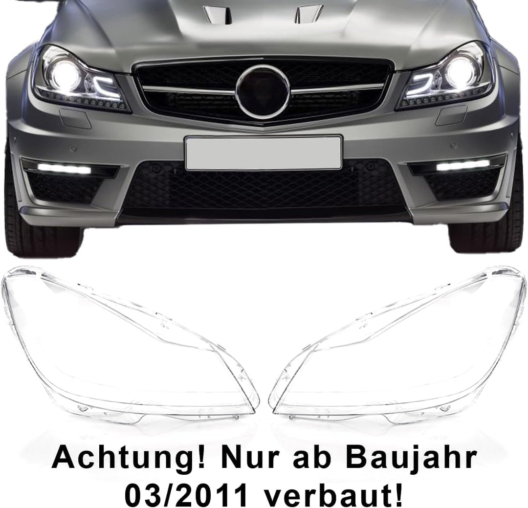 LST Scheinwerferglas Streuscheibe Frontlicht Abdeckung rechts Halogen Xenon kompatibel mit Mercedes-