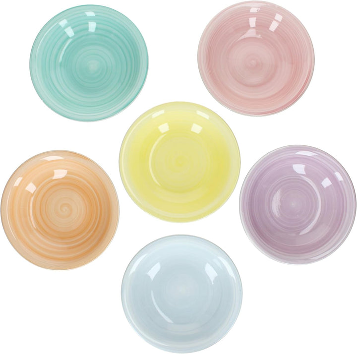 MamboCat Pastello 6er Set Suppenteller I 450 ml I bunte Steingut-Teller mit Pastell-Farben für 6 Per