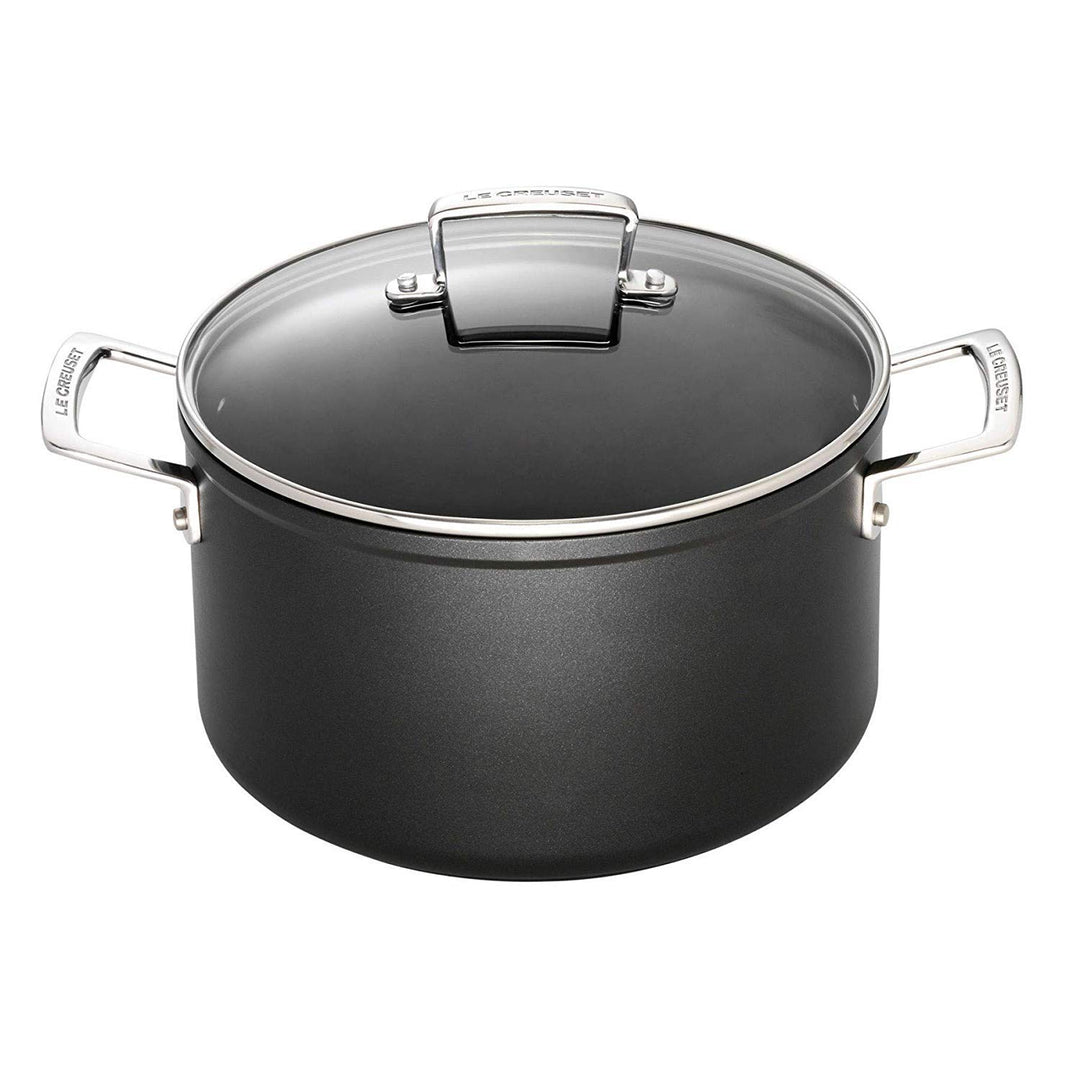 Le Creuset Aluminium-Antihaft Fleischtopf mit Glasdeckel, Ø 24 cm, Für alle Herdarten inkl. Induktio