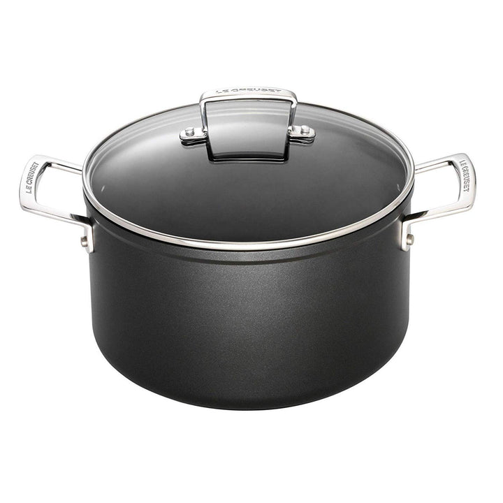 Le Creuset Aluminium-Antihaft Fleischtopf mit Glasdeckel, Ø 24 cm, Für alle Herdarten inkl. Induktio