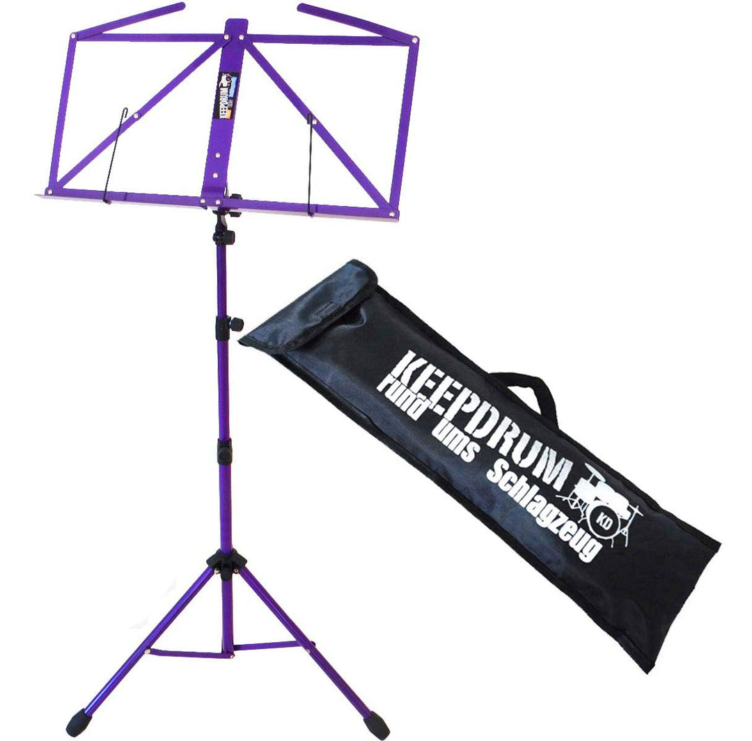 keepdrum MUS3FL Flieder Notenstaender Lila Notenpult + Tragetasche Lila Flieder, Lila Flieder