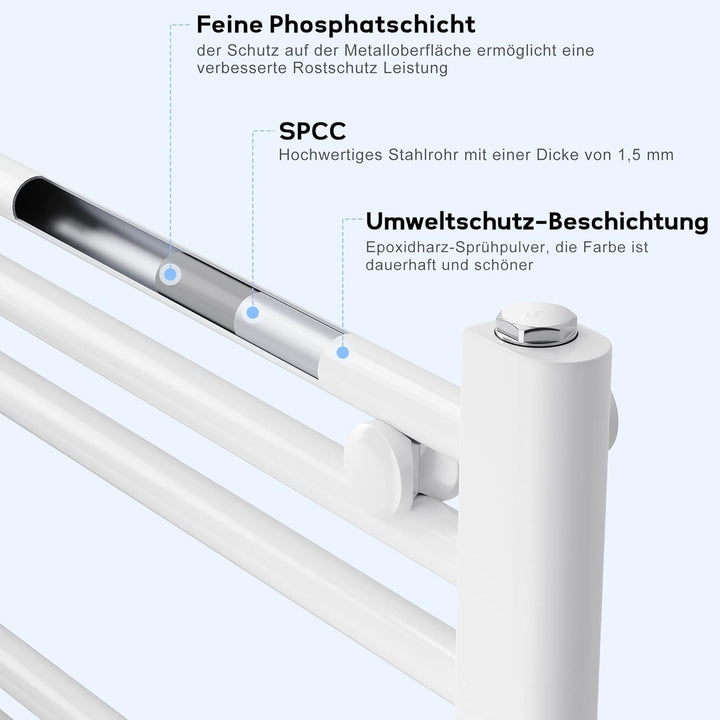 SONNI Badheizkörper Elektrisch Handtuchwärmer mit Heizstab Geraden Elektrischer Handtuchtrockner für